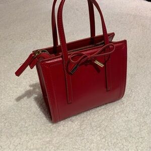 Zara Scarlet Mini Tote with Bow Accent